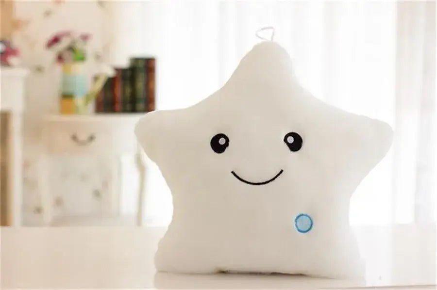 34CM Creative Toy Luminous Pillow Soft Stuffed Plush Glowing Colorful Stars Cushion Led Light Toys Gift for Kids