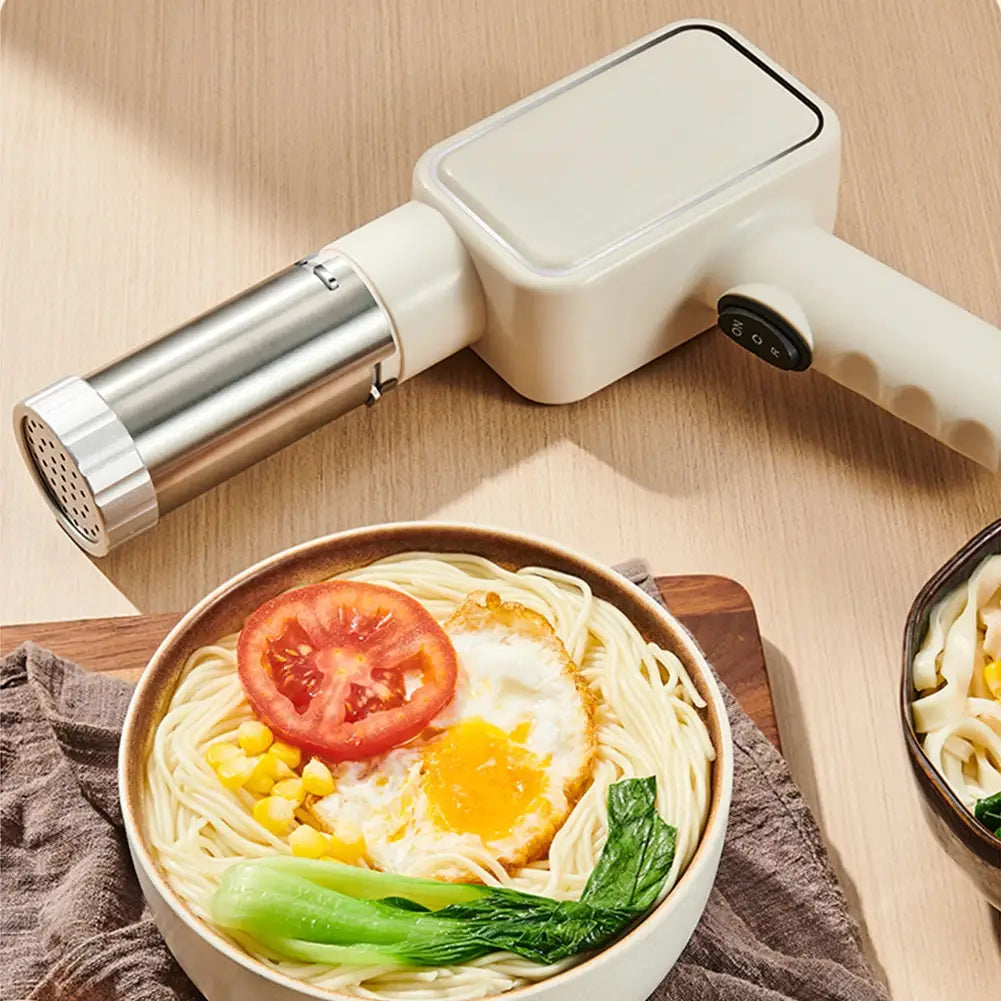 Handheld Electric Pasta Maker with 5 Different Shapes Portable Wireless Noodle Maker Fast Pressing Pasta Machine