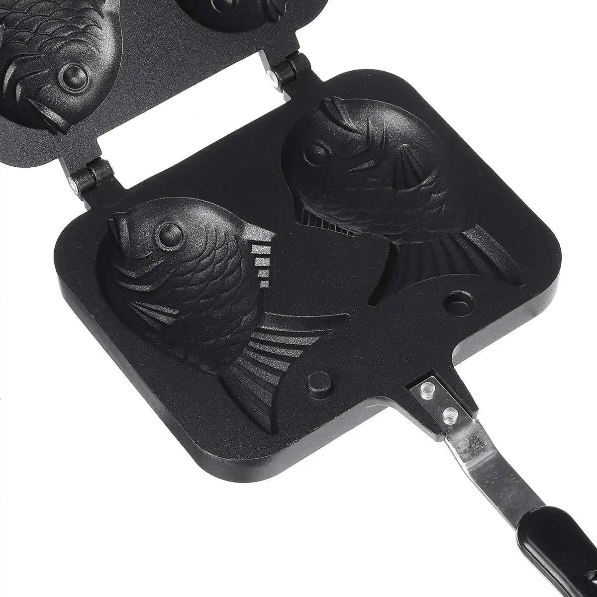 Kitchen Japanese Taiyaki Double Fish Shaped Hot Dessert Waffle Cake Maker Pan Japanese Pancake Double Pan Fry Pan
