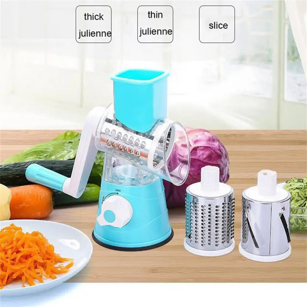 Red Multifunctional Hand Potato Machine Firmly Locked Grater Kitchen Tools Hand Vegetable Cutter One Button Lock Green