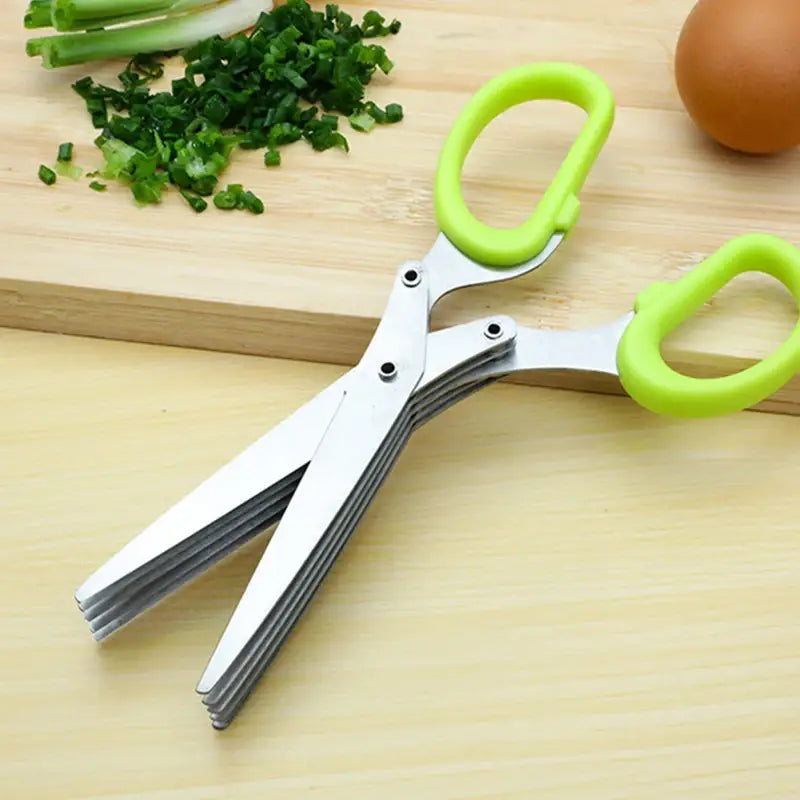 Muti-Layers Kitchen Scissors Stainless Steel Vegetable Cutter Scallion Herb Laver Spices Cooking Tool Cut Kitchen