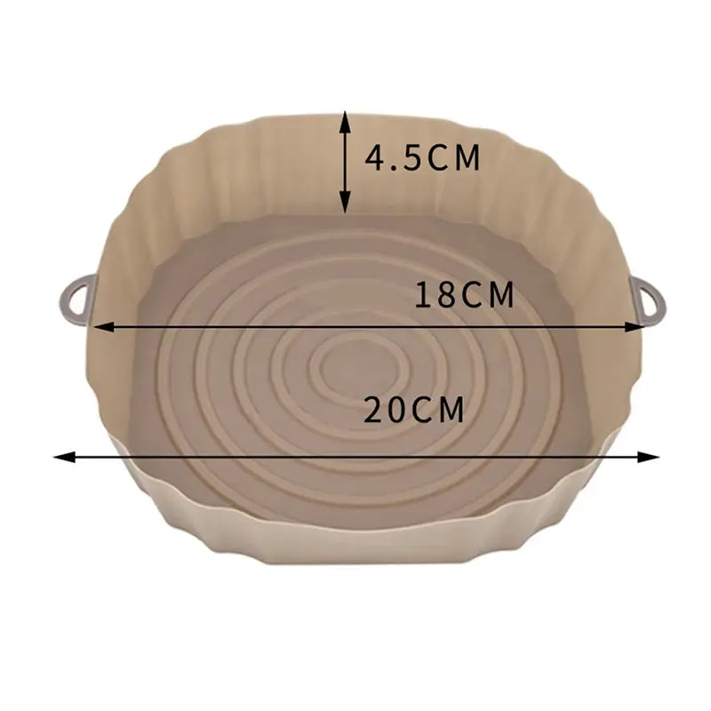 Silicone Air Fryers Oven Baking Tray Fried Pizza Chicken Basket Baking Tray Mat AirFryer Paper Pad Reusable Grill Pan