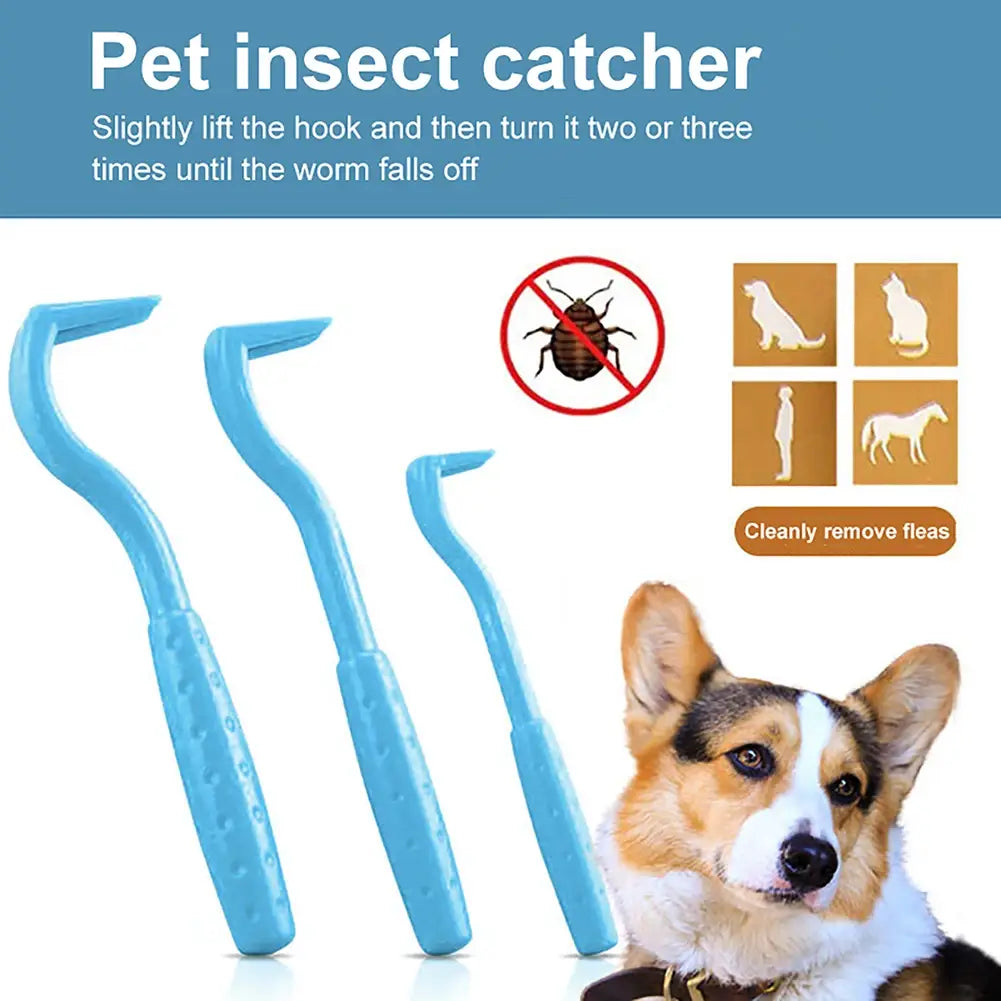 Flea Remover Hook Tick Remover Tweezer Tick Pull Cat Dog Grooming Insect Clips Kittens Lice Removal Pet Cleaning Tools