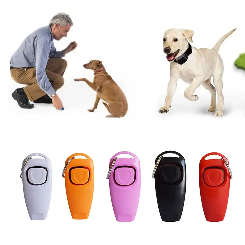 Pet Cat Dog Training Clicker Plastic New Dog Click Trainer Portable Auxiliary Adjustable Wristband Sound Key Chain Dog