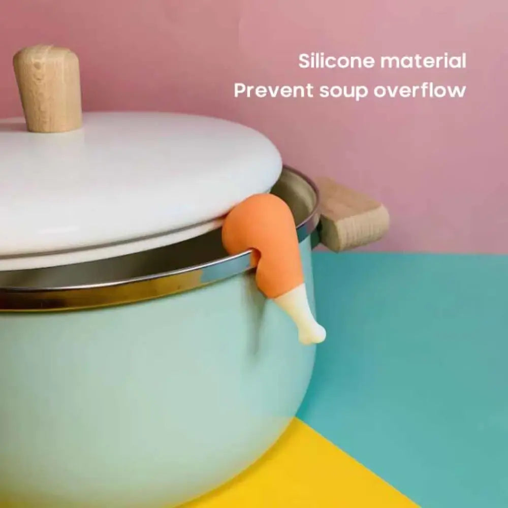 New Silicone Carrot Design Spill-proof Pot Lid Rack Creative Overflow Stoppers Pot Cover Lifter Kitchen Accessories