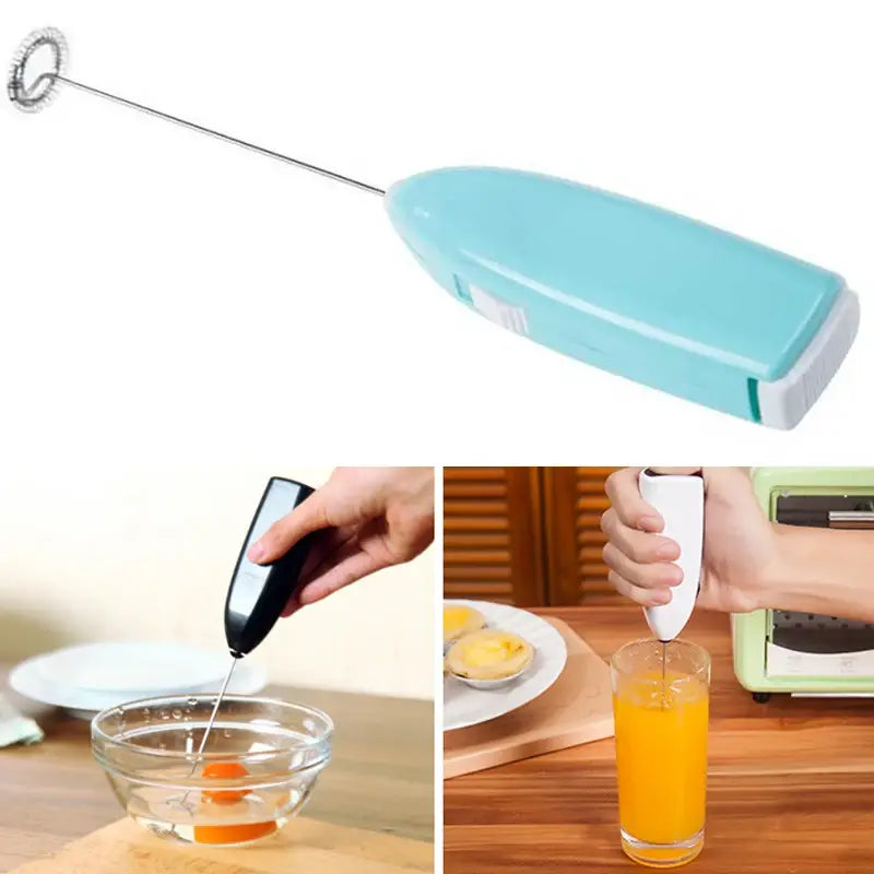 Electric Egg Beater Milk Frother Hand Mixer Stainless Steel Coffee Whipping Hand Milk Frother Stirrer Practical Kitchen