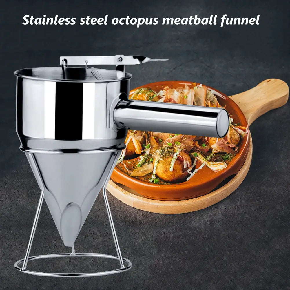 Stainless Steel Funnel Dispenser Cupcake Pancake Batter Maker Octopus Fish Ball Home Kitchen Baking Tools Practical