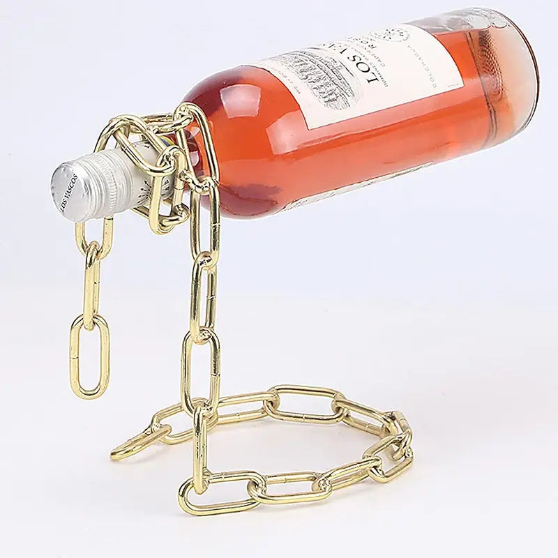 Magical Suspension Iron Chain Wine Racks One Bottle Wine Display Rack Stand Holder Kitchen Dining Room Cellar Bar