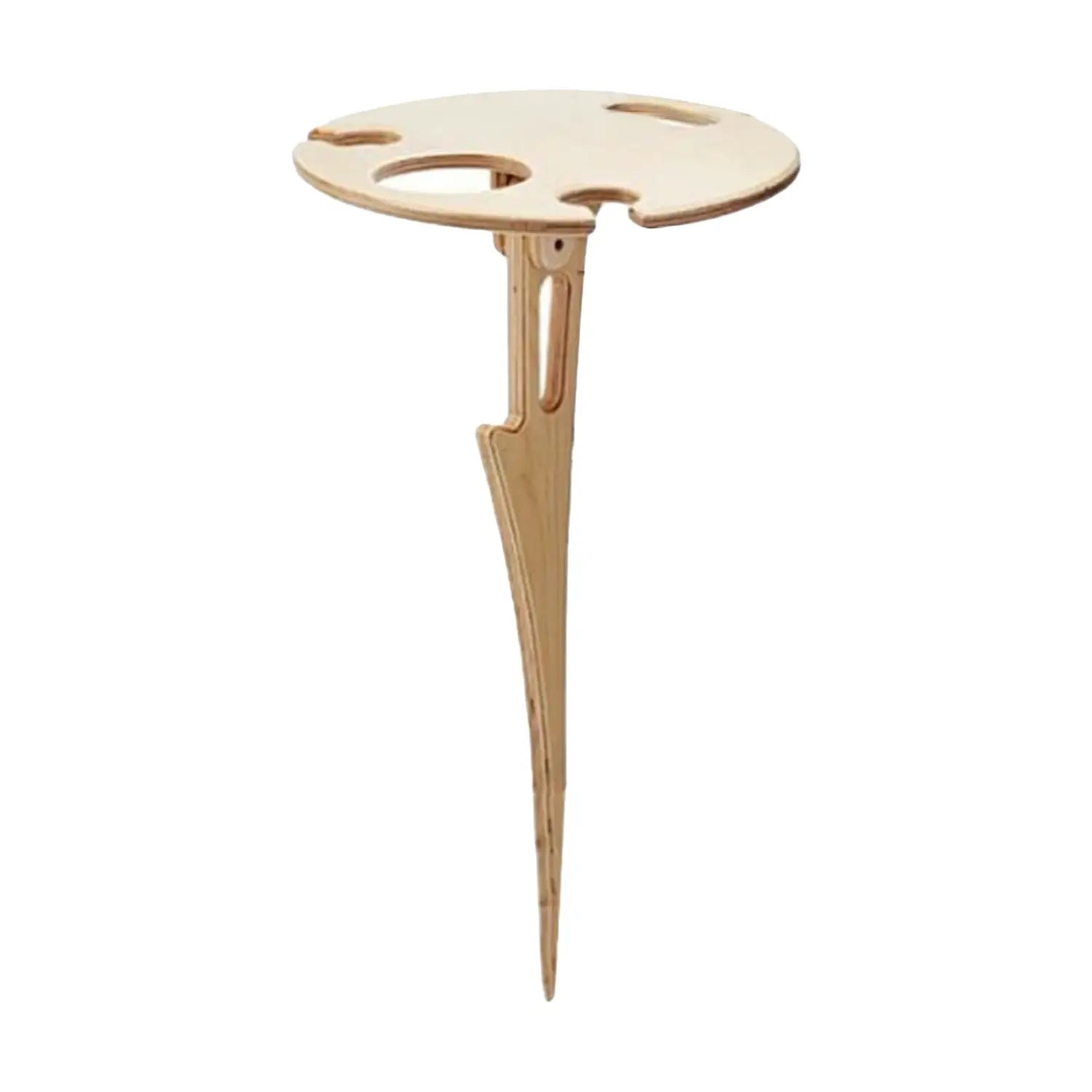 Portable Outdoor Wine Table Folding Outdoor Picnic Wine Table Mini Wooden round Desktop Travel Beach Garden Furniture