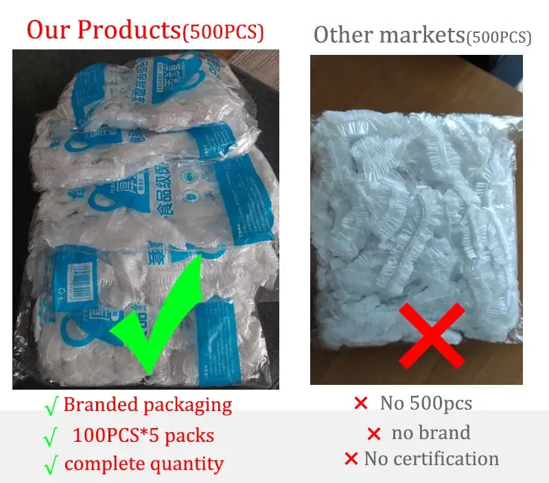 Disposable Food Cover Food Grade Elastic Plastic Wrap Food Fresh Saver Bag Food Lids Shoe Cover Shower Headgear Bowls