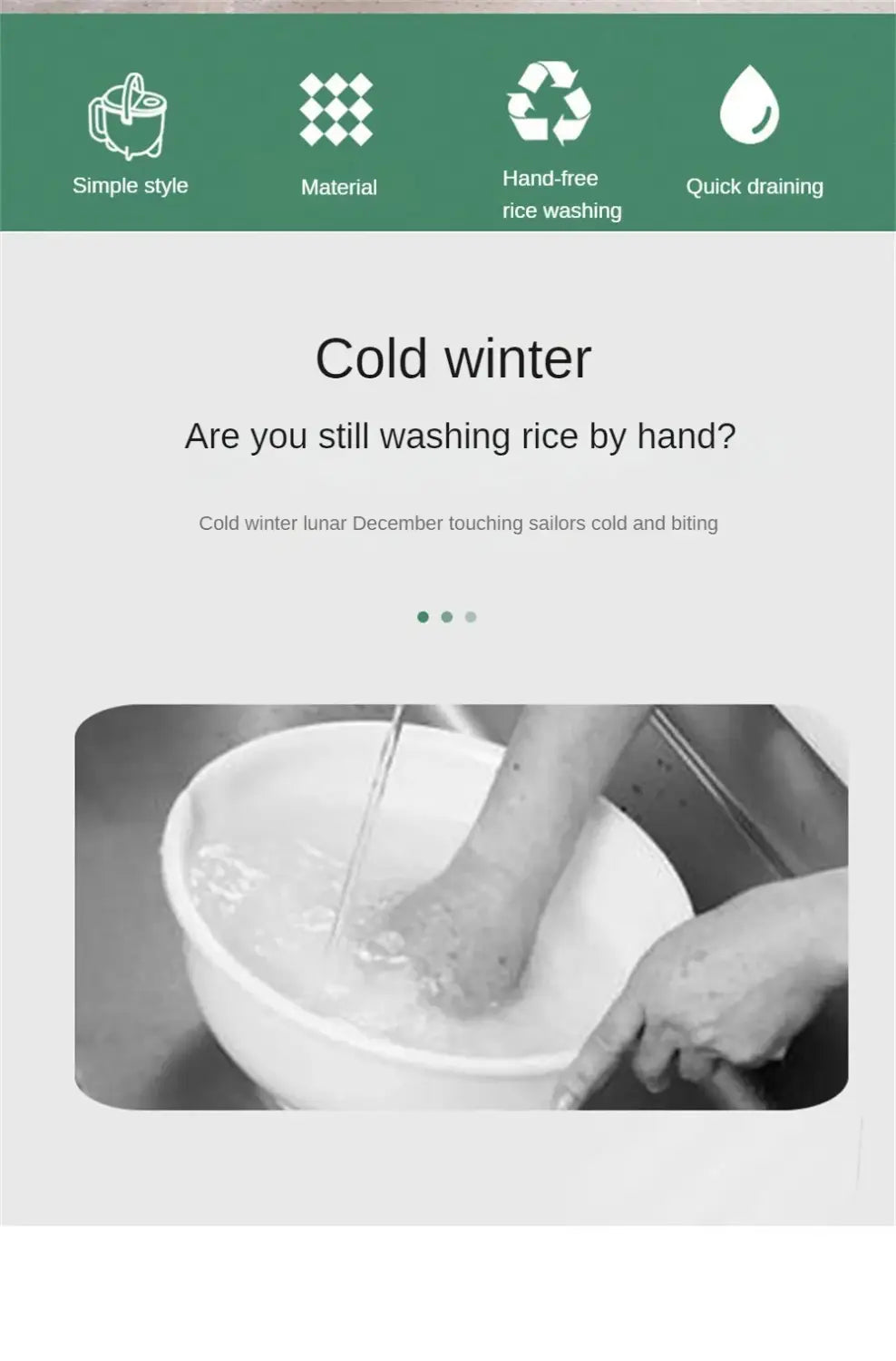 New Quick Automatic Rice Washer Beans Cleaning Strainer Cereals Washing Filter Rice Sieve Colander Basket Kitchen