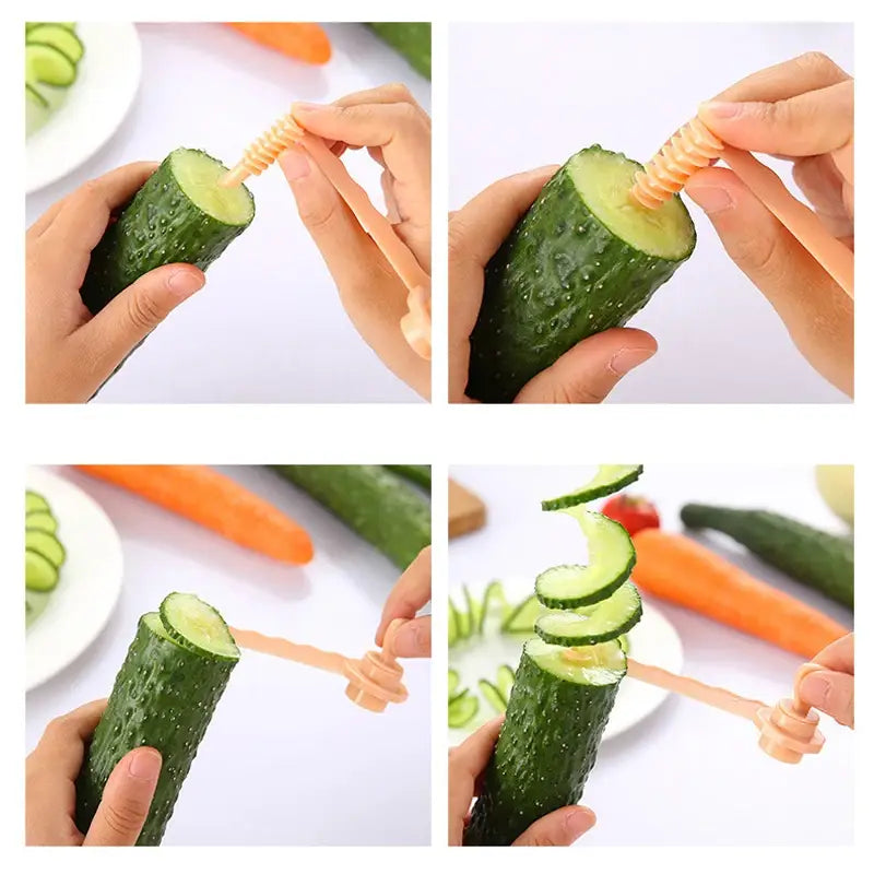 Spiral Potato Cutter Twisted Slice Potato Tower Whirlwind Potato Cut Diy Creative Fruit and Vegetable Spiral Slicer