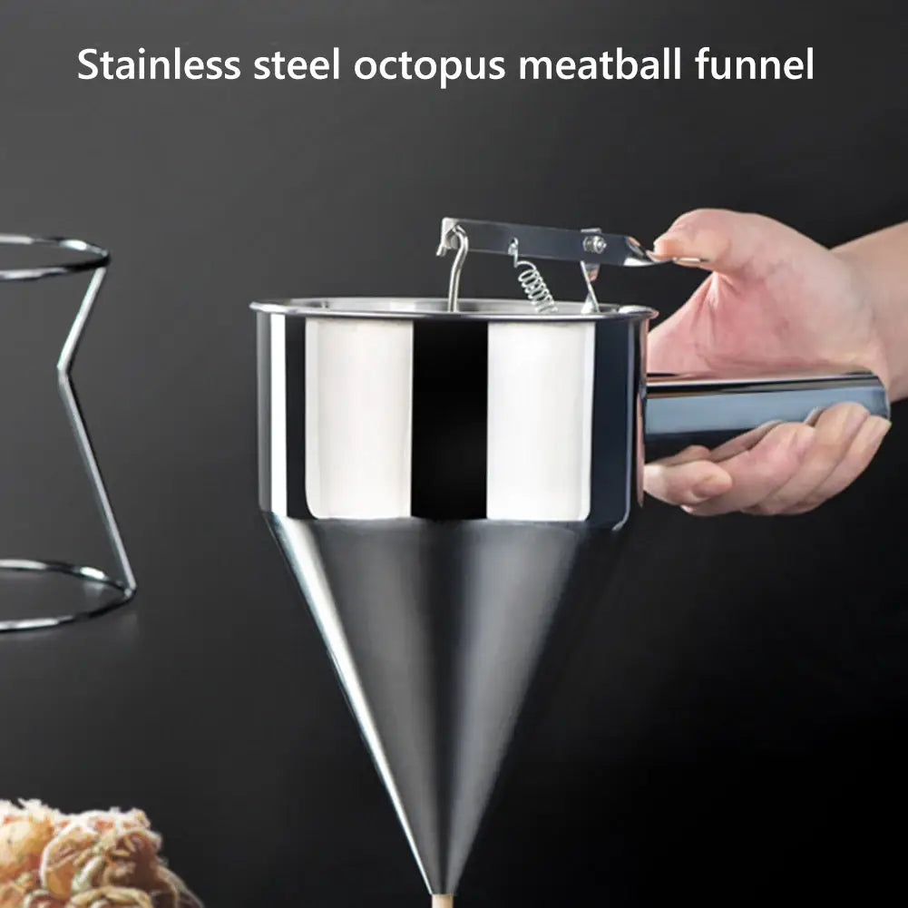 Stainless Steel Funnel Dispenser Cupcake Pancake Batter Maker Octopus Fish Ball Home Kitchen Baking Tools Practical