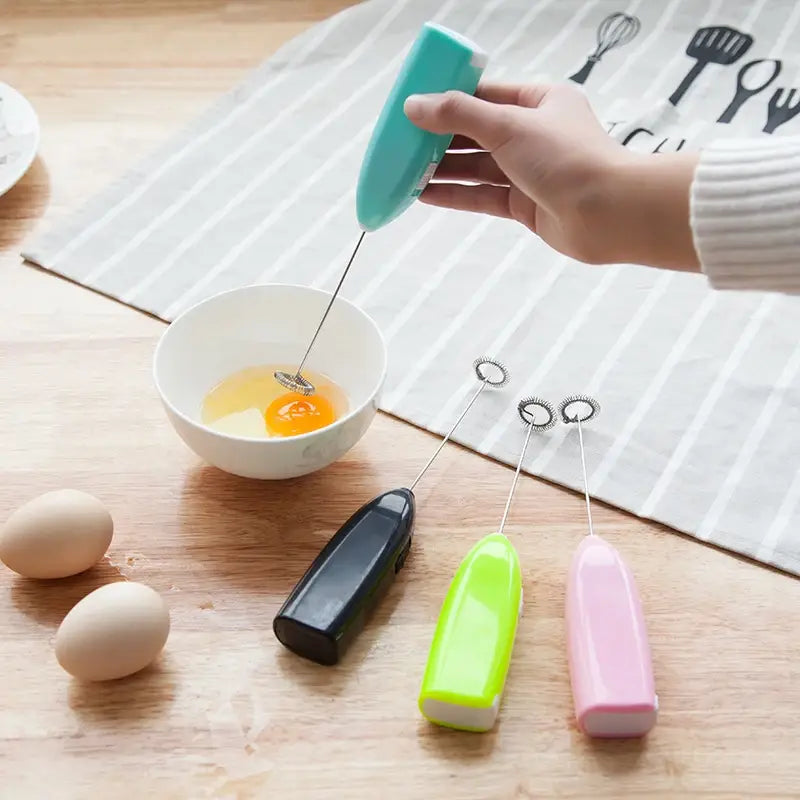 Electric Egg Beater Milk Frother Hand Mixer Stainless Steel Coffee Whipping Hand Milk Frother Stirrer Practical Kitchen