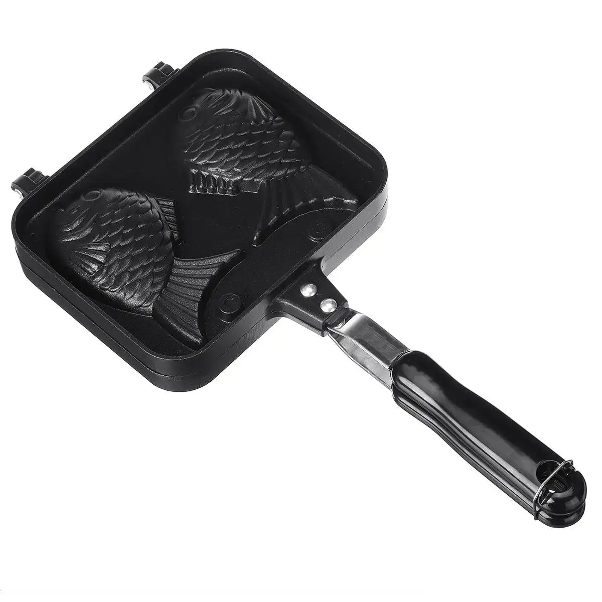 Kitchen Japanese Taiyaki Double Fish Shaped Hot Dessert Waffle Cake Maker Pan Japanese Pancake Double Pan Fry Pan