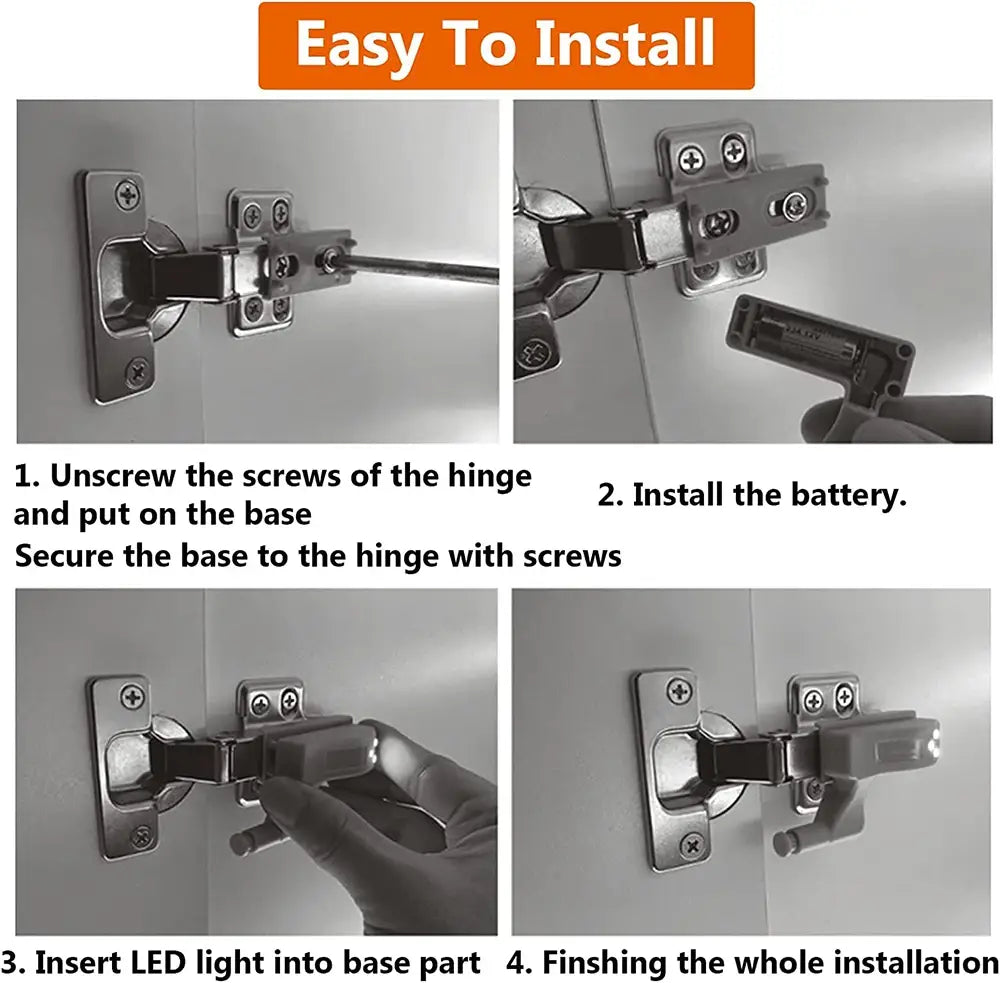 Inner Hinge Lamp with Battery under Cabinet Lights