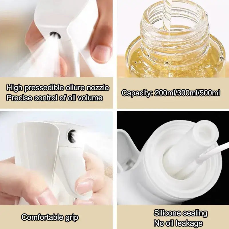 200/300/500ml Olive Oil Spray Bottle Creative Dispenser for Salad BBQ Cooking Baking Air Fryer Spray Picnic Kitchen