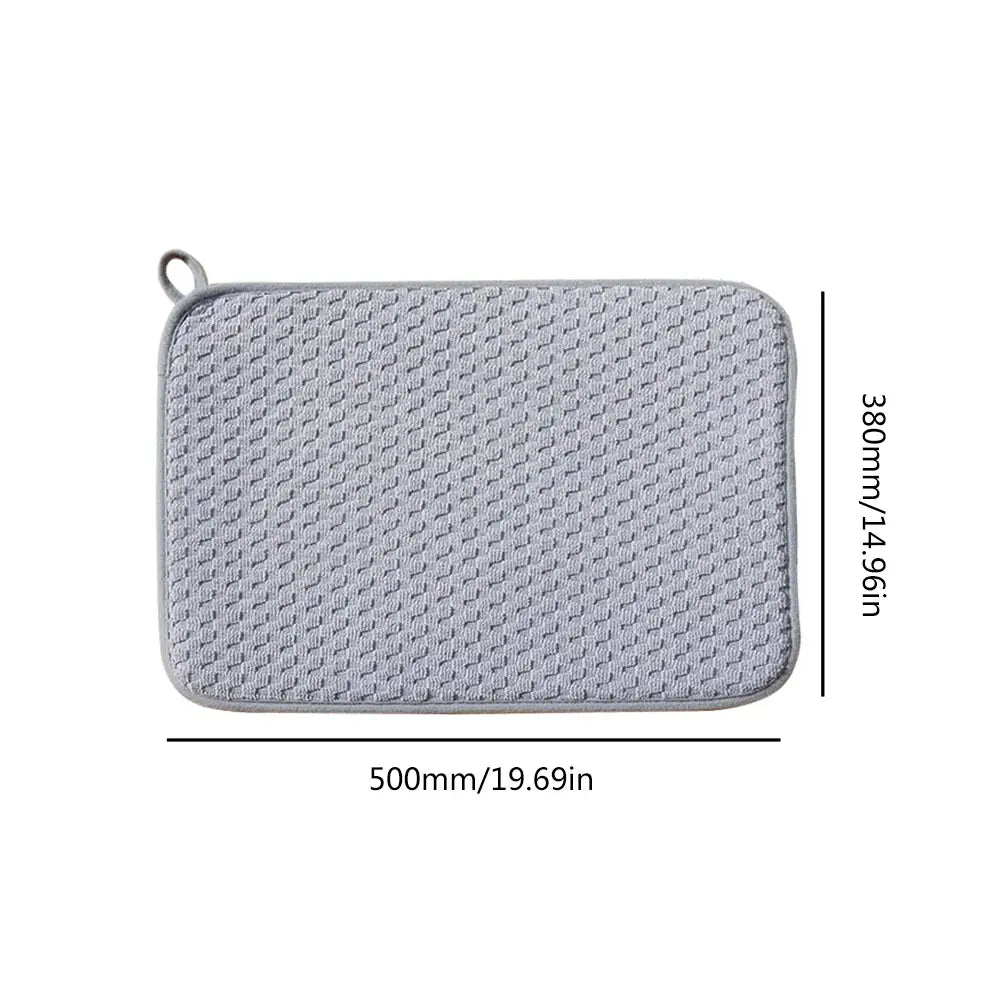 2pcs Small/Large Superfine Fiber Dish Drying Mats Kitchen Microfibre Absorbing Drying Mats Dish Protector Kitchen