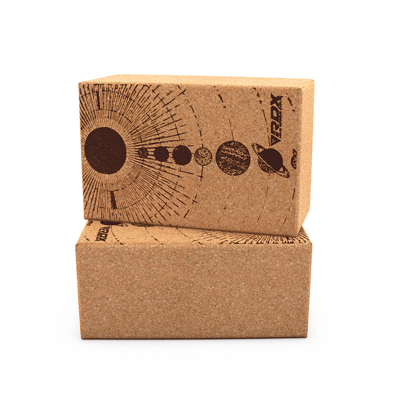 Cork Yoga Block or set - Earth Friendly sturdy cork wood, beveled edges  easy grip