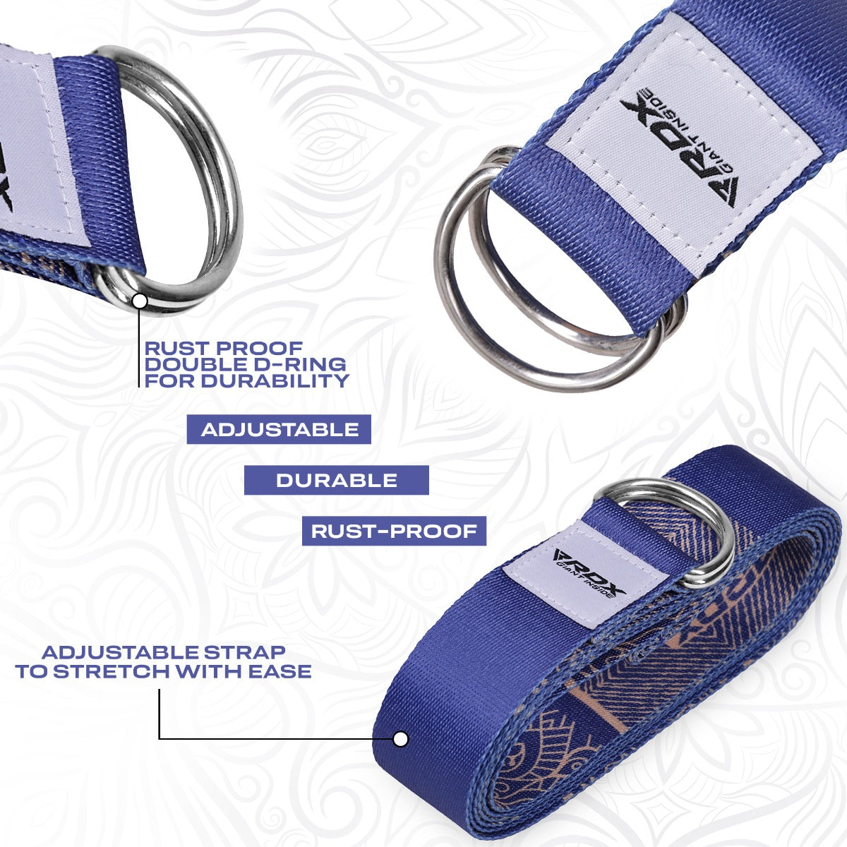 RDX F6 D-Ring Steel Buckle Cotton Yoga Strap – RDX Sports