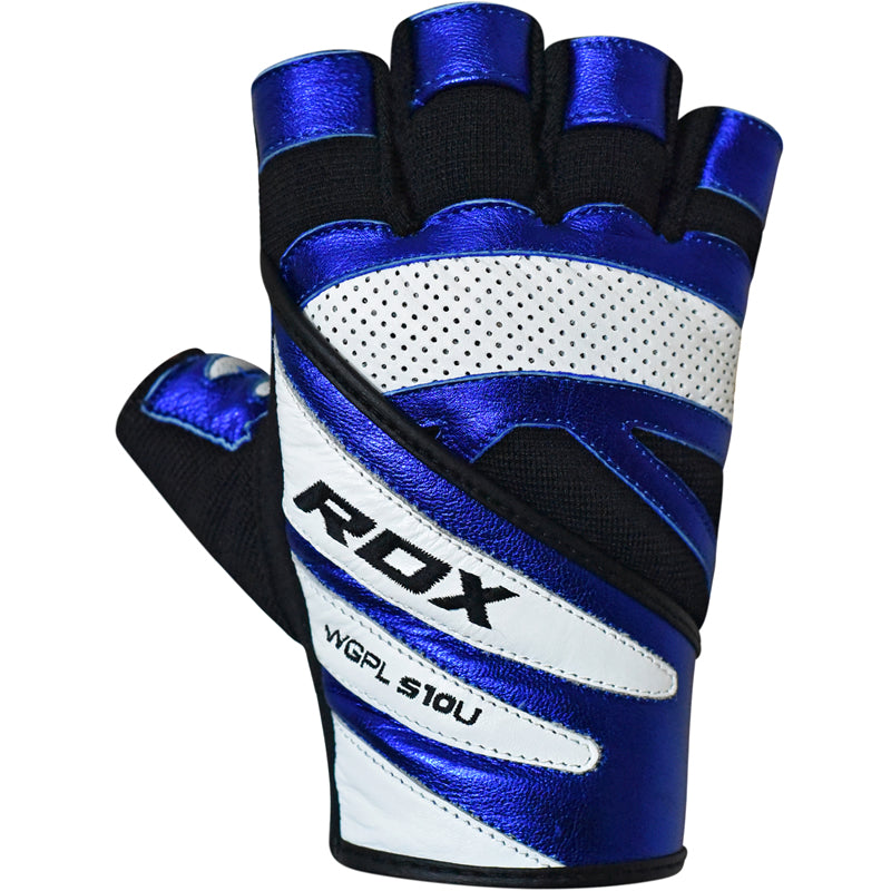 RDX - Guantes de pesas de cuero Gym L4 Deepoq - WGL-L4 Gris / Negro - SD MED