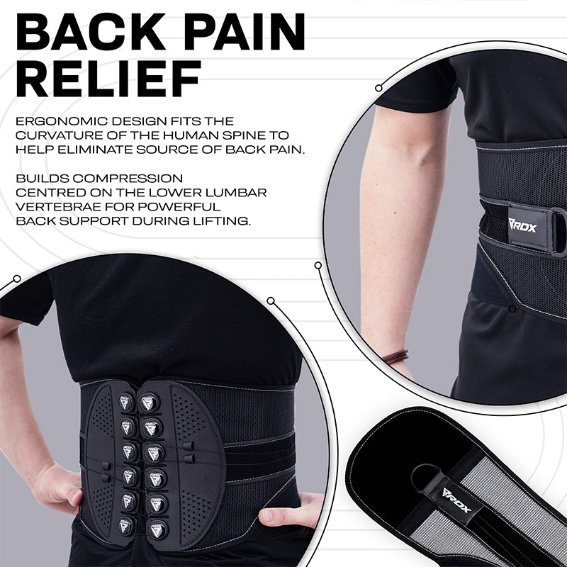 RDX PB Adjustable Waist Support Belt Lumber Padded for Lower Back Pain –  RDX Sports