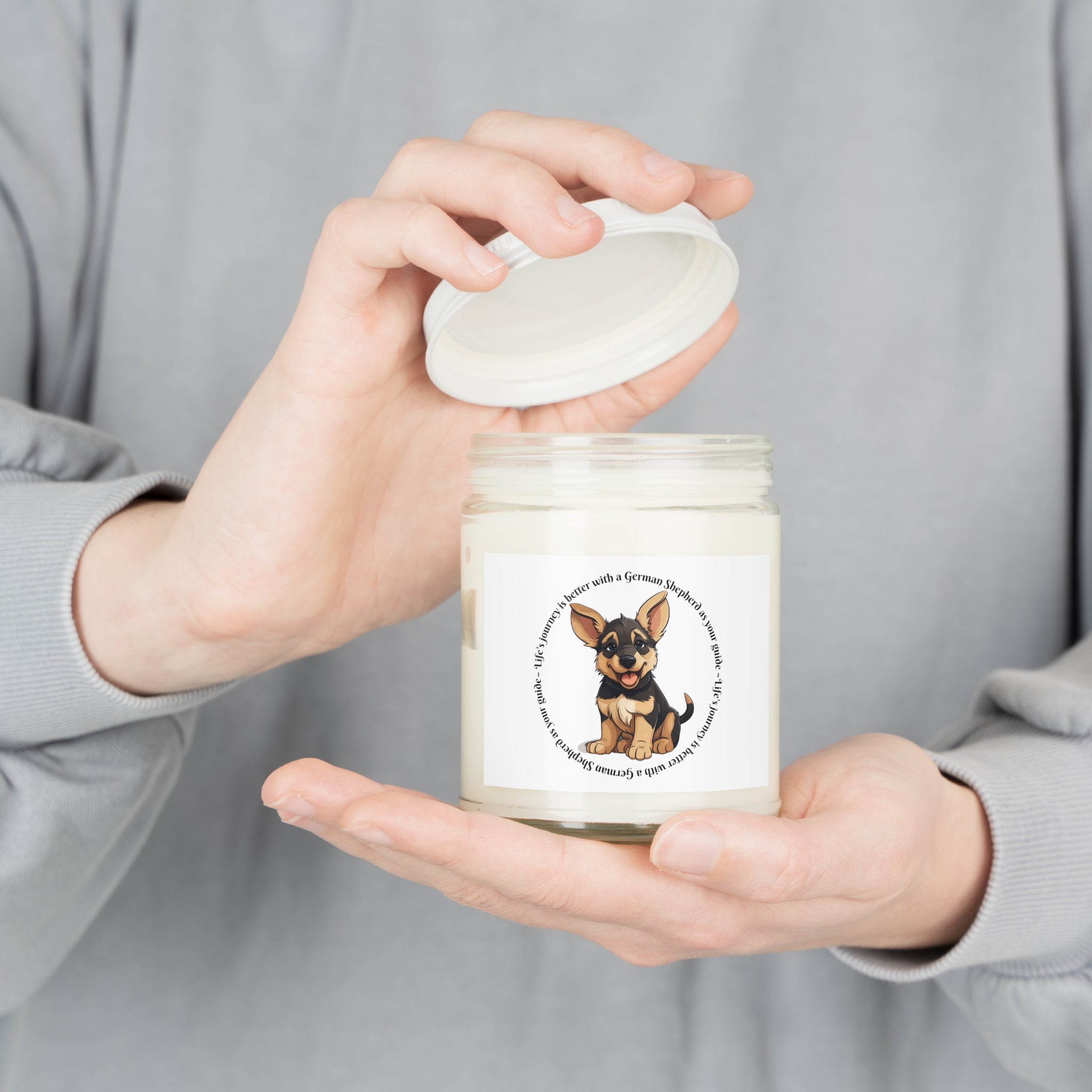 Life's journey is better with a German Shepherd as your guide Scented Candles, 9oz, Cute Dog Quotes