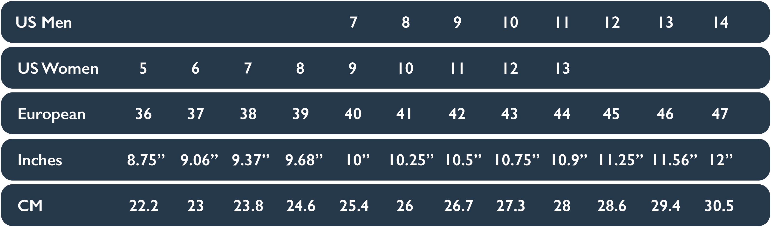 allbirds size chart