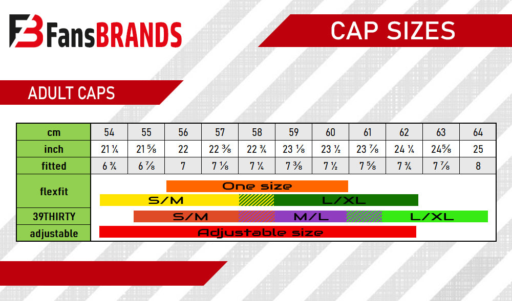 Tableau de tailles pour les casquettes - FansBRANDS