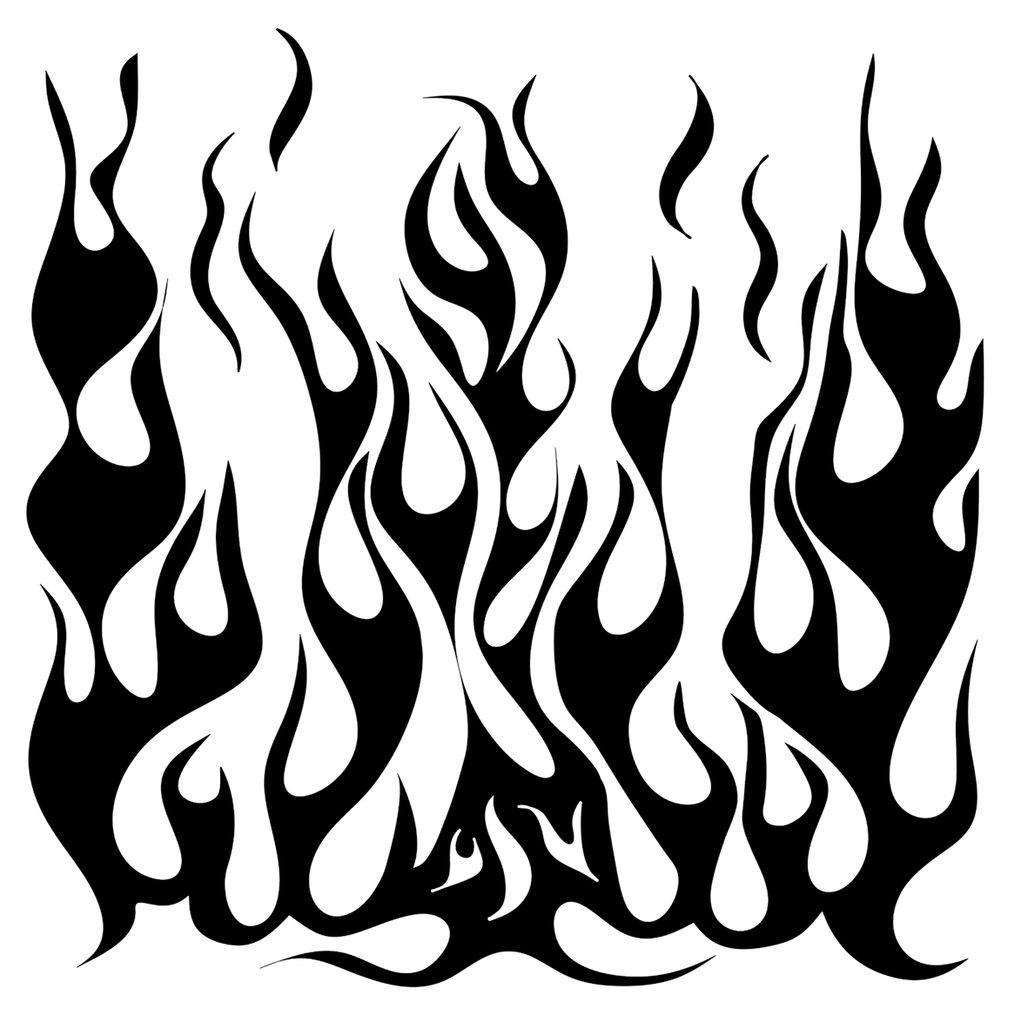 Flame Stencil Printable Customize and Print