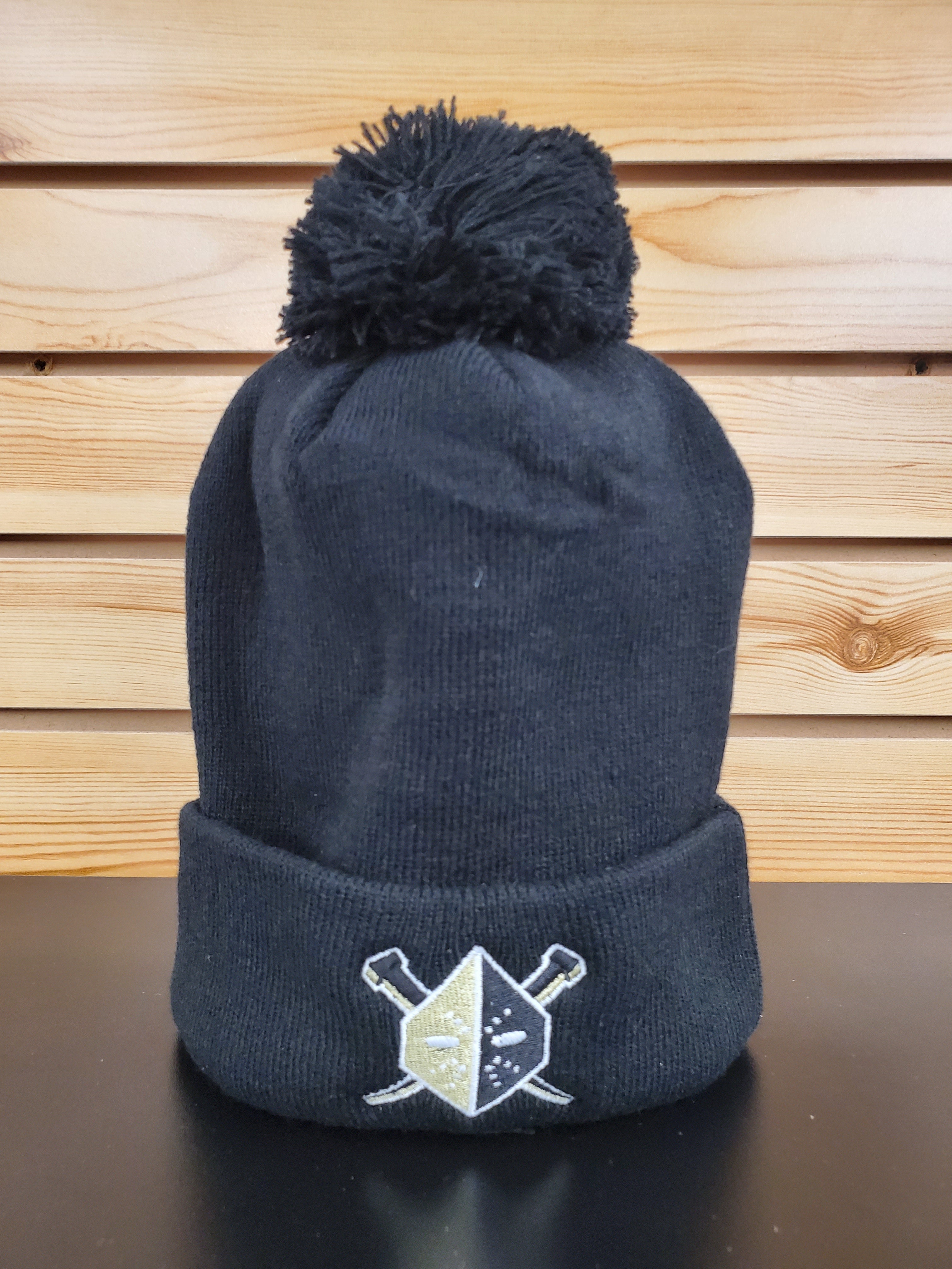  Wheeling Nailers Zephyr Black Pom Vegas Mask Knit Hat 