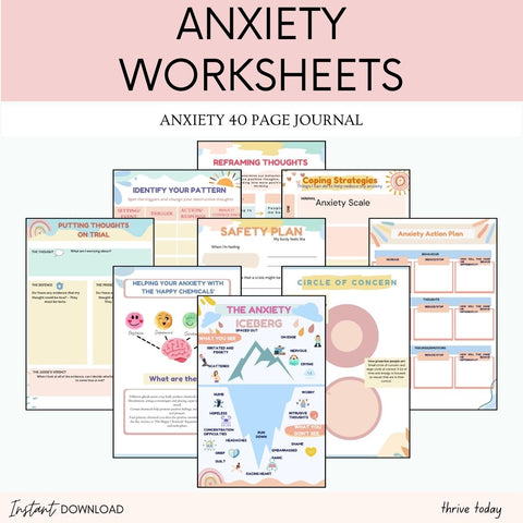 Anxiety Worksheet thrive today