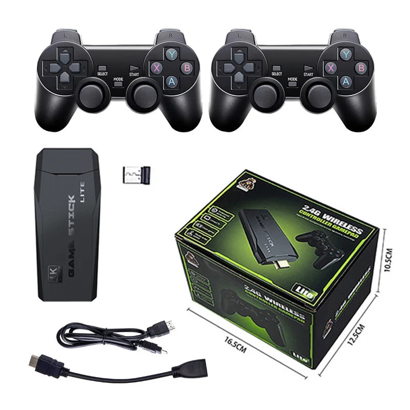 1 Set 4K Video Game Console Wireless Controller 20000 Games 64G Retro Handheld Game Player For PS1/FC/GBA Game Stick