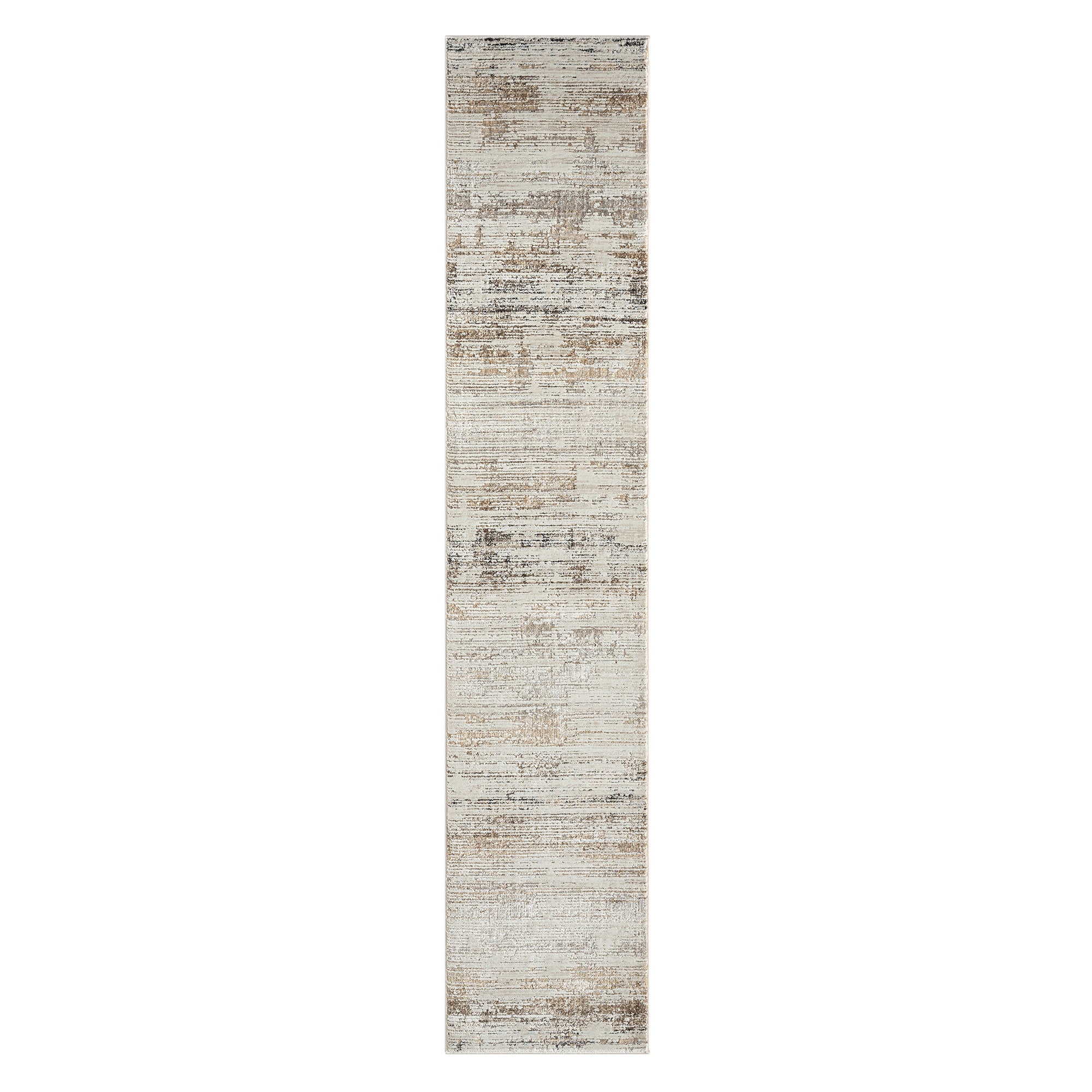 2' X 8' Gray Abstract Distressed Runner Rug