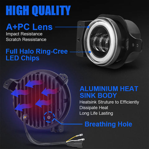 Car Led Headlight & Fog Lights For Jeep JL JT