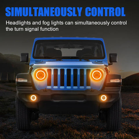 Car Led Headlight & Fog Lights For Jeep JL JT