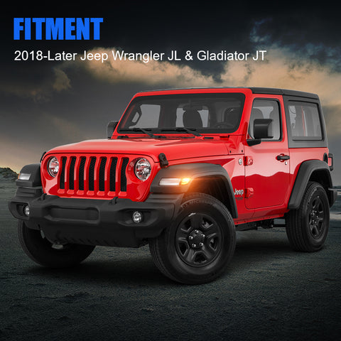 LED-Side-Marker-Front-Fender-Lights- For-2018-Later-Jeep-Wrangler-JL