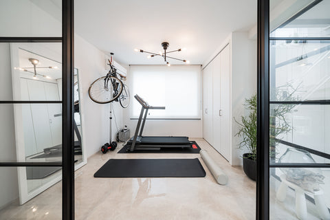 Home gym in a small workout area