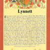 Lynnett Surname Scroll