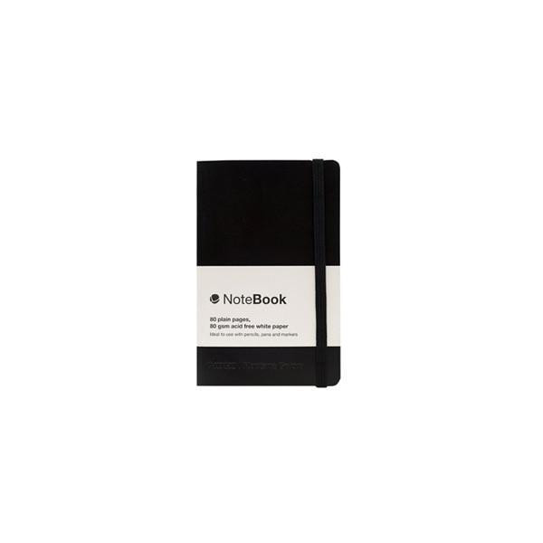 Black A5 Hardback Square Lined Soft Touch Notebook by FORBES