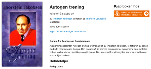 Bilde av en gammel kassett som heter "autogen trening"