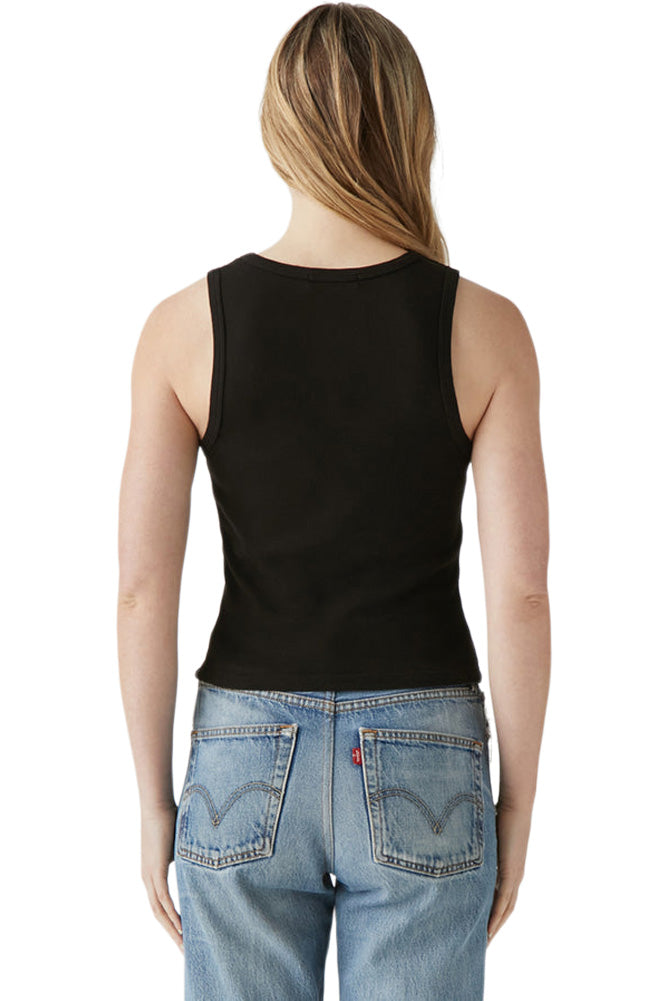 Michael Stars Johnnie Cropped Crew Neck Tank with Rib Trim