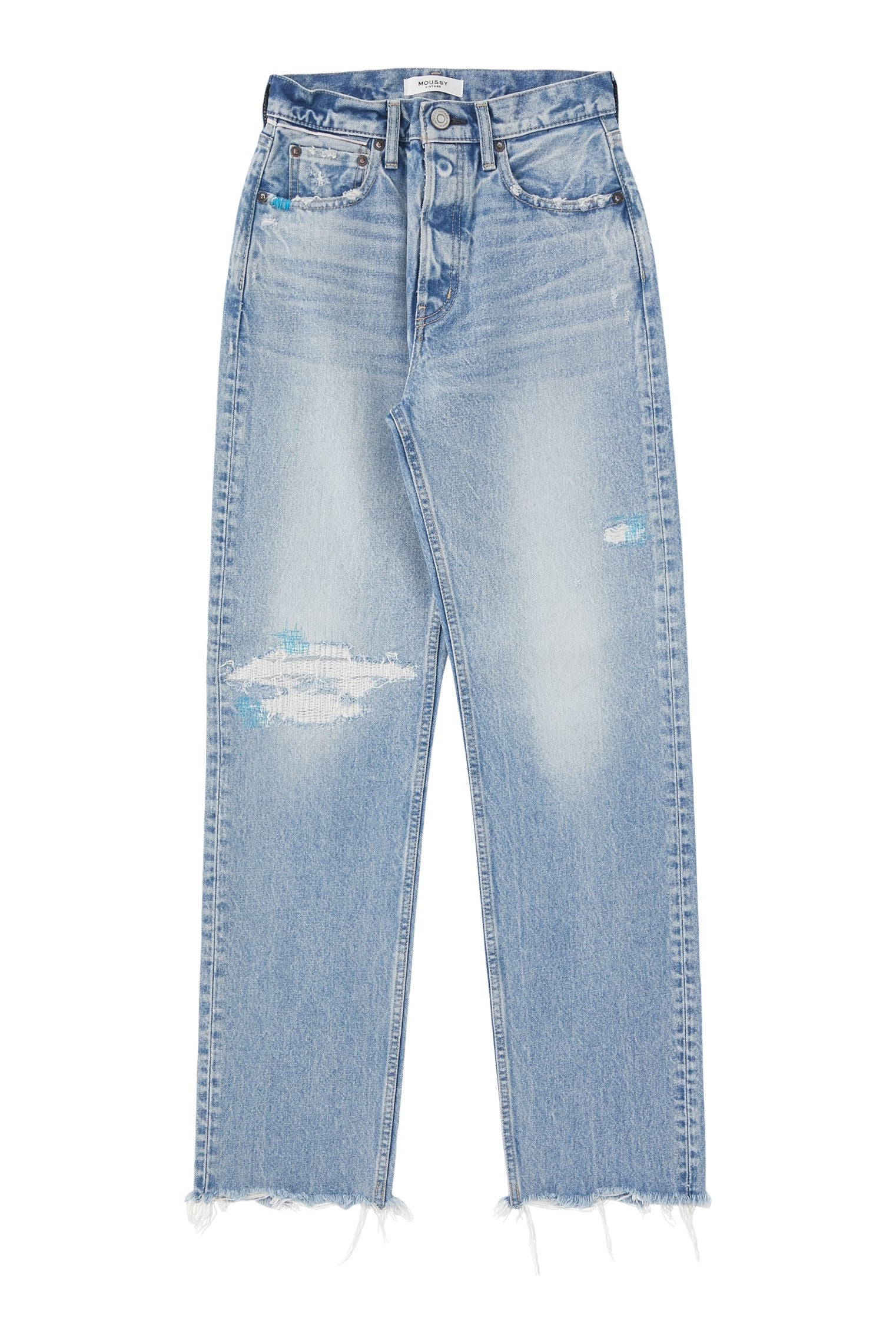 Light Wash Raw Hem Straight Jeans - FINAL SALE – MADISON GRACE