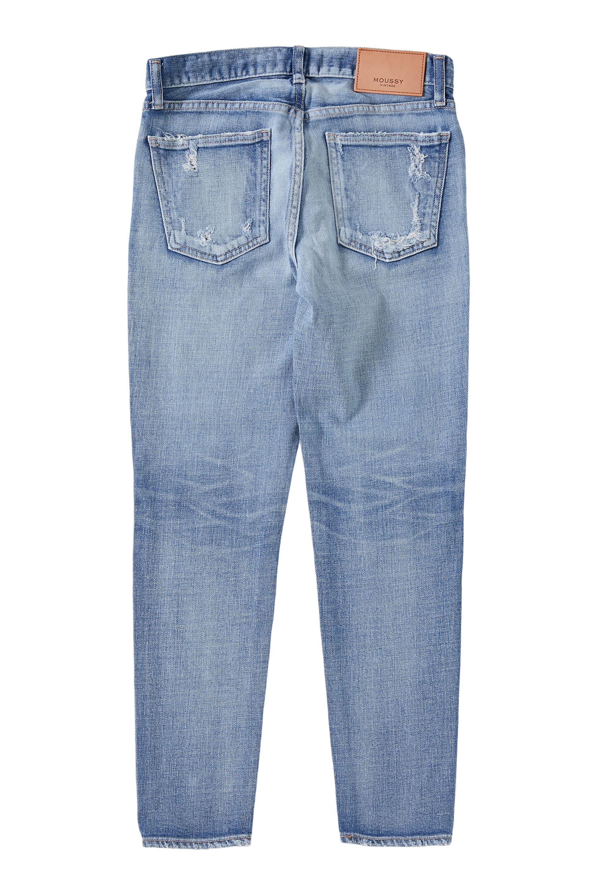 Moussy Denim May Tapered Mid Rise Jeans in Light Blue