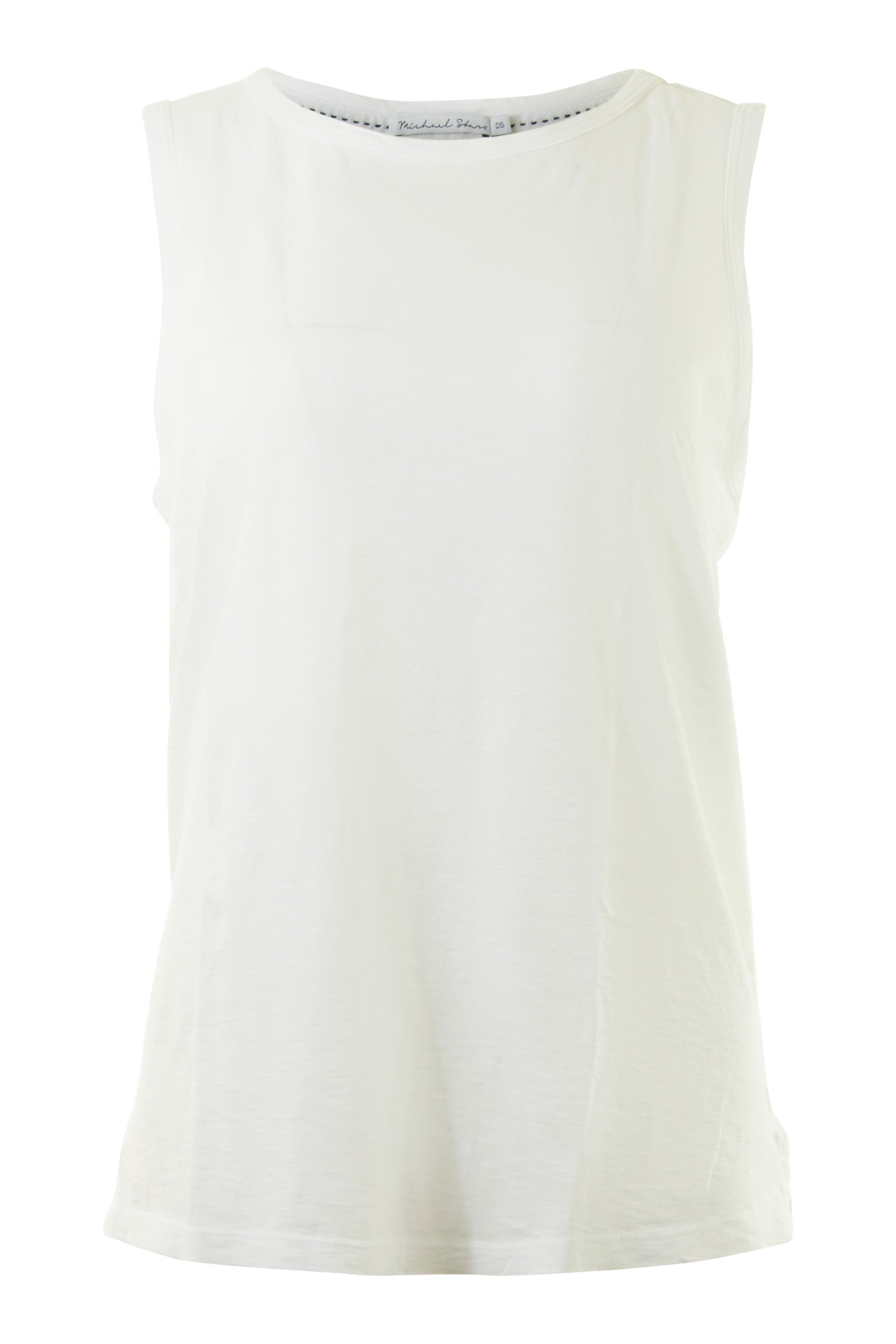 Michael Stars Johnnie Cropped Crew Neck Tank with Rib Trim