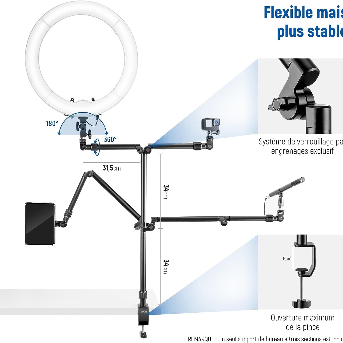 NEEWER Bras Flexible en Métal pour Ring Light – NEEWER.FR