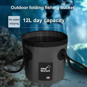 12L Black Portable Foldable Bucket - All RV Supplies