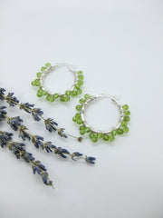 Peridot Hoop Earrings August Birthstone