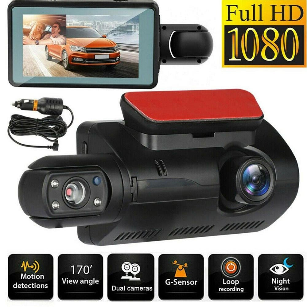 Dashcam Dual Camera HD inside Front Rear Camera 2 Lens Recorder Car DVR Recorders Dash Cam Auto Wide Angle Night Vision