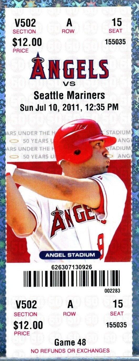 Kyle Seager MLB 1st Base Hit Season 2011 Ticket 7/10/11 Mariners @ Angels